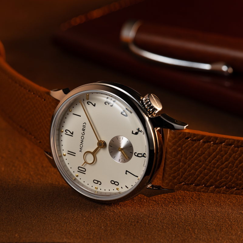 MONOGRIIS Replacement Strap Saffiano Leather Genuine Leather 18mm Tan