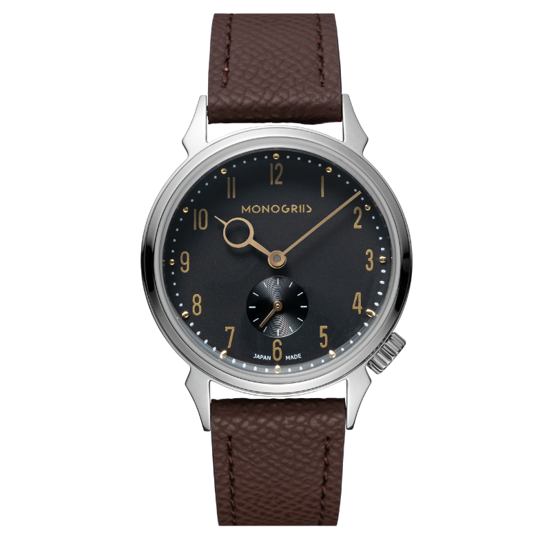 【Now Available for Pre-Order / Shipping Scheduled for Late June】 RESTA R50-001 Automatic Small Seconds Watch – 36mm Black Dial, Gold Hands, High-Domed Sapphire Crystal