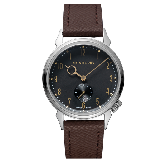 【Now Available for Pre-Order / Shipping Scheduled for Late June】 RESTA R50-001 Automatic Small Seconds Watch – 36mm Black Dial, Gold Hands, High-Domed Sapphire Crystal