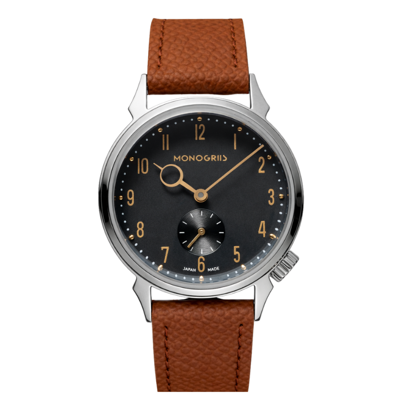 【Now Available for Pre-Order / Shipping Scheduled for Late June】 RESTA R50-001 Automatic Small Seconds Watch – 36mm Black Dial, Gold Hands, High-Domed Sapphire Crystal