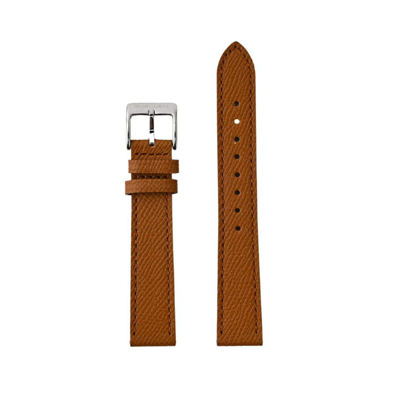 MONOGRIIS Replacement Strap Saffiano Leather Genuine Leather 18mm Tan