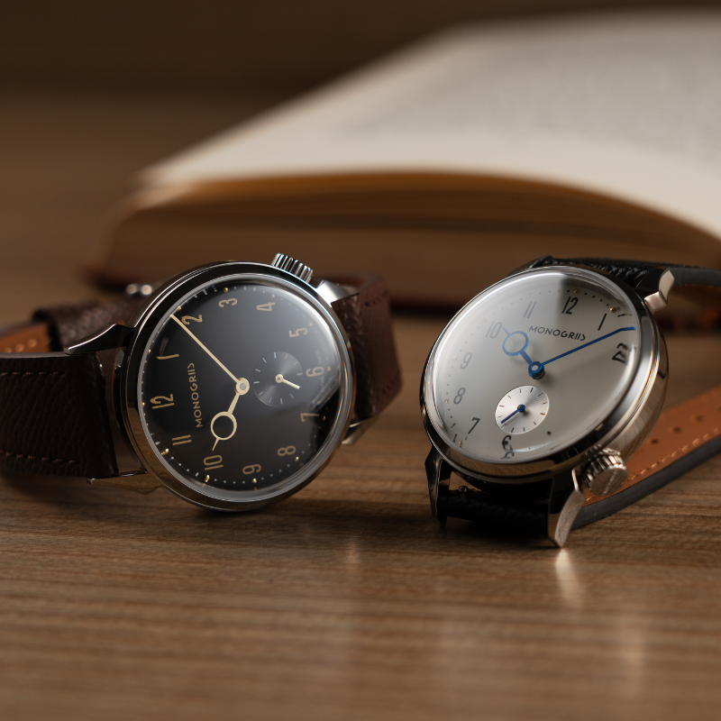 RESTA R50-001 Automatic Small Seconds Watch – 36mm Black Dial, Gold Hands, Domed Sapphire Crystal