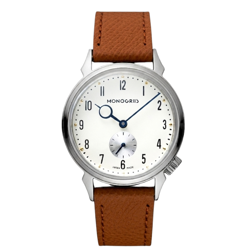 【Now Available for Pre-Order / Shipping Scheduled for Late June】 RESTA R50-001 Automatic Small Seconds Watch – 36mm Ivory Dial, Blue Hands, High-Domed Sapphire Crystal