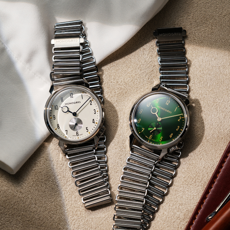 RESTA R50M-001 MIDORI - 翠 - 自動巻きスモールセコンド – 36mm サンレイグリーン文字盤 ゴールド針 ボックス型サファイアクリスタル